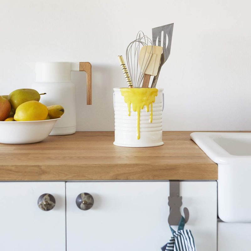 balvi Decorative Pot Painty Yellow and White Colour Decorative Bowl