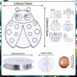 349 Pcs Spring Suncatcher Ornaments Decorations Spring Crafts Kit for Kids with Bug Butterfly, DIY Window Paint Art Suncatchers Window Ornaments Classroom Painting Craft Project Game Activities