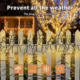 Christmas Cluster Lights 1000LED Christmas String Lights Plug in Christmas Lights Fairy Lights Main Powered with 8 Modes Romote Waterproof Christmas Tree Lights for Outdoor Indoor Decorations