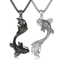 PARYFO BFF Chain for 2 Pieces 925 Sterling Silver Yin Yang / Angel Devil Wings / Koi / Whale Mother and Daughter Necklace BFF for 2 Pieces Friendship Jewellery for Mother Daughter Couple Friends