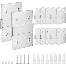 Nuogo 2 Inch French Cleat Picture Hanger Heavy Duty Aluminum Z Bar Hanger with Screws Picture Hanging Kit Mirror Mounting Hardware Interlocking Mounting Brackets for Wall Shelf Artwork Frame (24 Pcs)