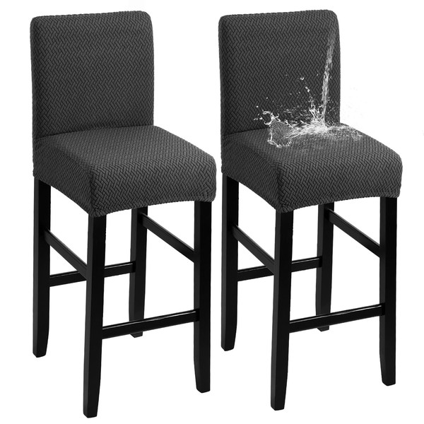 Bar Stool Covers Set of 2, Stretch Removable Polar Fleece