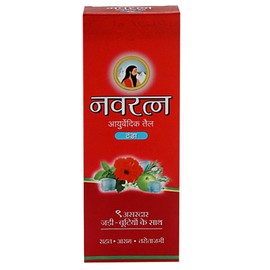 Navratna Ayurvedic Cool Oil | with 9 Active Herbal Ingredients | Relaxing Head Massage Oil | Revitalizes Scalp & Strengthen Hairs | Provides Cooling Effects | 3.38 Fl Oz/100ml