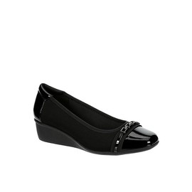Lauren Blakwell Kinsly - Women's Square Toe Low Wedge Heeled Flats Black, Size 11.0 Medium Width