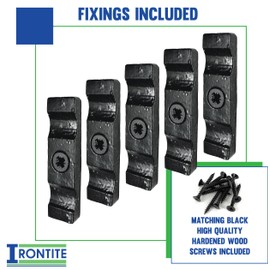 IRONTITE® 5Pc Black Turn Button Latch 50mm (2") Turn Buttons, Cupboard Latch, Turn Button Fastener Cabinet Latch, Screws Included, Internal Or External Use Turn Latch.