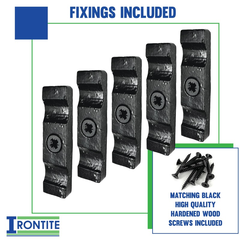IRONTITE® 5Pc Black Turn Button Latch 50mm (2") Turn Buttons,