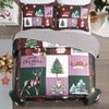 Mocaletto Cabin Quilt Set Twin Size,Christmas Bedding Set with Pillow