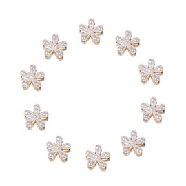 DEVENTORZ Hair Clips, Mini Flowers, Set of 10, Hair Claw Bangs Clip, Cute, Hair Ornament, Hair Accessories, Hair Clips, for Adults, Kids, Weddings, Parties, Birthdays, Gifts (Pearlized Florets)