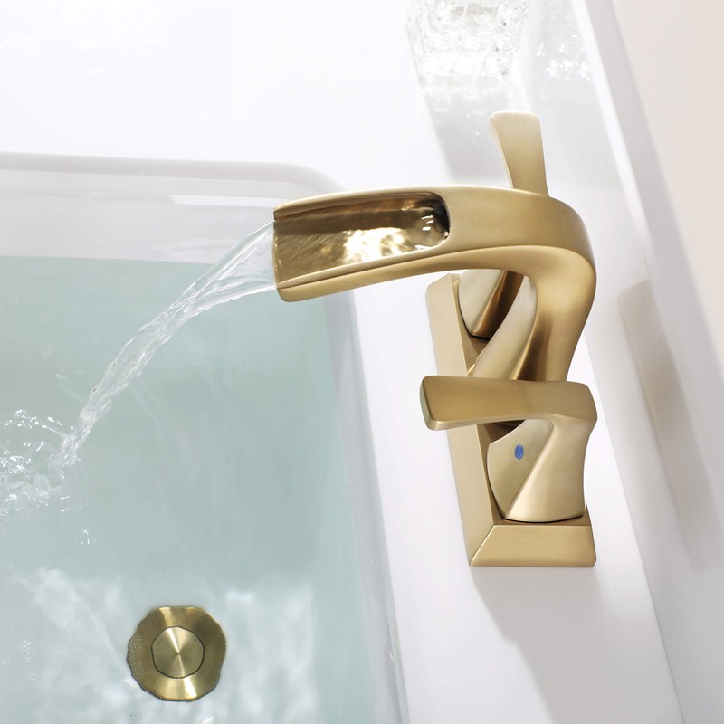 PARLOS 2 Handles Waterfall Bathroom Faucet with Metal Pop-up Drain