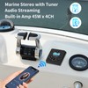 Waterproof Boat Bluetooth Receiver AM FM Radio with 2pcs White