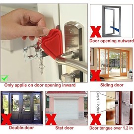 Portable Door Stop Alarm and Door Lock Device – No Tool Safety Combo Pack for Women, Solo Travelers, Child, Pets Safety – Compact, Stainless Steel – Extra Security at Home, Hotel, rentals