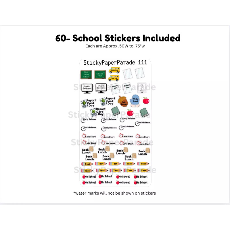 Homemade School Planner Stickers #111 / Planner Stickers  / School Stickers