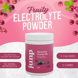 JUNP Electrolytes Powder No Sugar No Carbs – Vine Ripened Grape Keto Electrolyte Drink Mix - Potassium & Salt Hydration Powder Electrolytes Zero Calorie Sugar Free Electrolyte Powder, 90 Servings