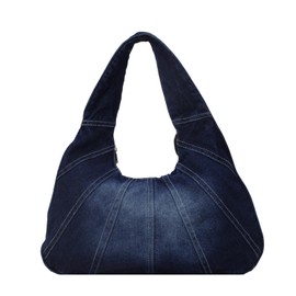 Extolove Denim Purse, Trendy Jean Purses for Women Denim Hobo Bag Y2K Shoulder Bag Handbags (Dark Blue)