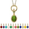 UniCrena Birthstone Necklace for Women - August Dainty Charms Pendant