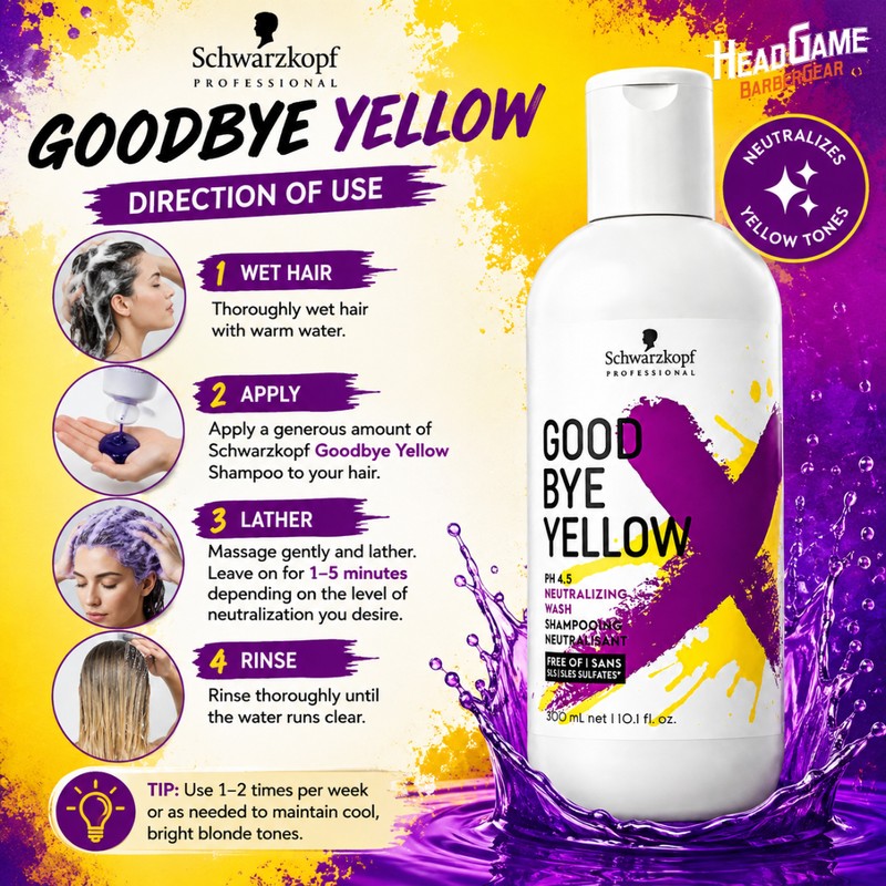 Schwarzkopf GoodBye Yellow Shampoo Neutralizing Shampoo pH4.5 (300ml)