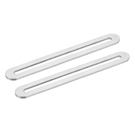 sourcing map 2Pcs Adjustable Flat Mending Plate Support with Slot, 6.1 x 0.75 Inch Stainless Steel Slotted Straight Brace Brackets for Wooden Furniture, Silver