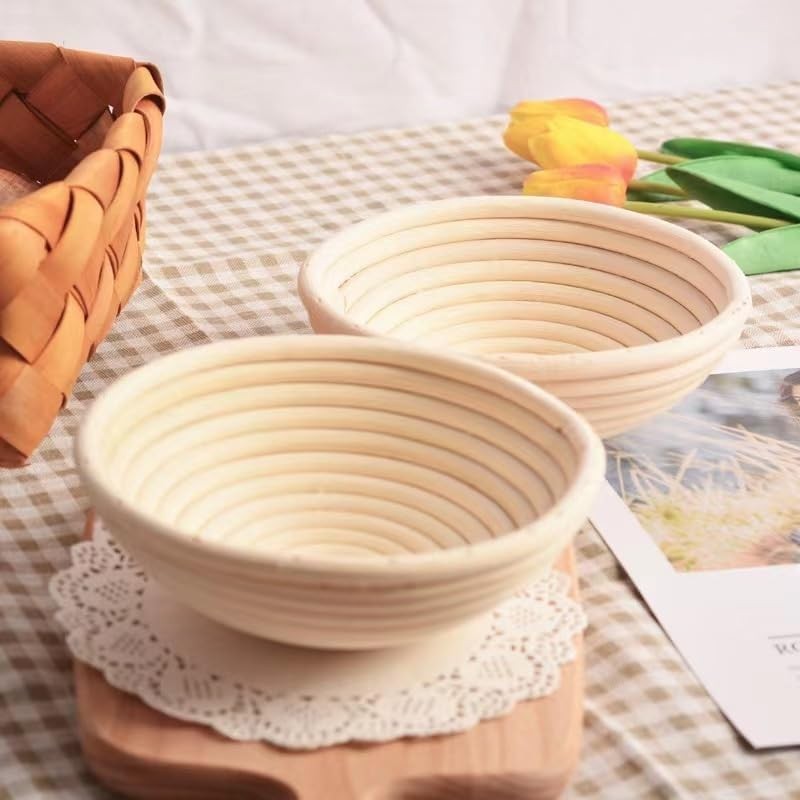 Spalivivre 6Pcs 6 Inch Banneton Bread Proofing Basket Sets, Banneton