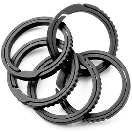 TIMULTI Men's Keyring, Titanium Keychain, Lightweight, Double Ring, Side Pushing Design, Gray