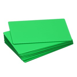 sourcing map Metal Business Cards Laser Engraving Cards DIY Engraving Blank Cards Anodized Aluminium for House Office Customer DIY Gift Plate Cards 86x54x1mm,Pack of 10(Green)