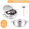 cuomaop Deep Fryer Pot, 304 Stainless Steel Japanese Frying Pot