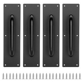 Sumnacon 4PCS Stainess Steel Door Push Plates,Sturdy Door Handle Plates with Screws,Solid Door Pulls for Home Office Public Commercial Places,Black