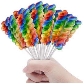 Swirl Lollipops Individually Wrapped MultiFruit 30pk (1lb) 15g Each - Rainbow Swirl Suckers & Lollipops - Candy For Party Favors - Twisty Rainbow Suckers For Party Favors