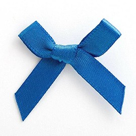 Trucraft 3cm 7mm Satin Ribbon Mini Craft Bows Royal Blue Pack of 20