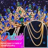 Kilshye Blue Crystal Bridal Headband Rhinestone Headpiece Festival Costume Hair