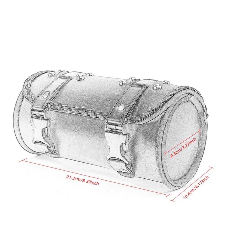 evomosa Motorcycle Fork Bag PU Leather Bicycle Handlebar Tool Bag