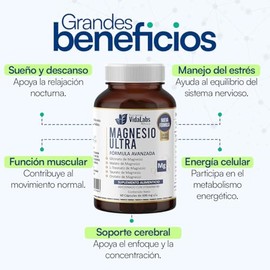 Pack Magnesio Ultra + Ultra Omega 3 Nutrientes Vidalabs México Aporte de Magnesio y Omega 3 Nutrientes Esenciales
