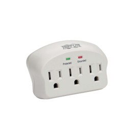 Tripp Lite Tripp Lite 3 Outlet Portable Surge Protector Power Strip, Direct Plug In, $5,000 INSURANCE (SK3-0), Apple, Grey