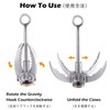 TRIWONDER Grappling Hook Gravity Rock Climbing Hooks Folding Claws Stainless