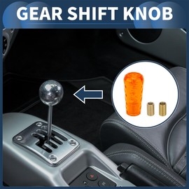 INFINAUTO Car Shift Knob, 10cm Universal for Automatic and Manual Vehicle Gear Shifter Knob with 2 Adapter Acrylic Orange, 1 Set