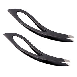 PACKOVE 2pcs Stainless Steel Eyebrow Tweezers Precision Tip Eyebrow Tool for Men and Women Durable Facial Hair Grooming and Ingrown Hair Removal