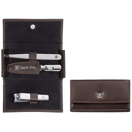 Zwilling Classic Inox 97435-006-0 Cowhide Leather Case with Press Stud 3 Pieces Brown