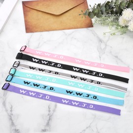 Axlksia 6 PCS WWJD Bracelets for Men and Women – What Would Jesus Do Bracelets