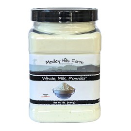 Whole milk powder By Medley Hills Farm in Reusable Container 1 lb. - Great dry milk powder for baking - Product of USA