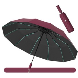 RONMX Folding Umbrella, One-Touch Automatic Open/Close, 42.5" / 108 cm, Modern, 192 Ribs, Strong Wind, Sun Umbrella, UV Protection, 100 Light Blocking, Folding Umbrella, Large Size, UV, Rain or Shine,
