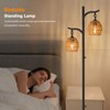 9MMML Rattan Floor Lamp for Living Room, Boho Floor Lamp