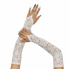 Specell White Lace Fingerless Gloves Women,Long Lace Fingerless Gloves Women,White Wedding Glove,Wedding Glove Bride
