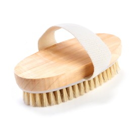 Dry Brushing Body Brush Exfoliating Brush, Natural Bristle Bath Brush, for Removing Dead Skin, Enhancing Cellulite Reduction, Stimulating Blood Circulation Lymphatic Drainage, Ergonomic Wooden Handle