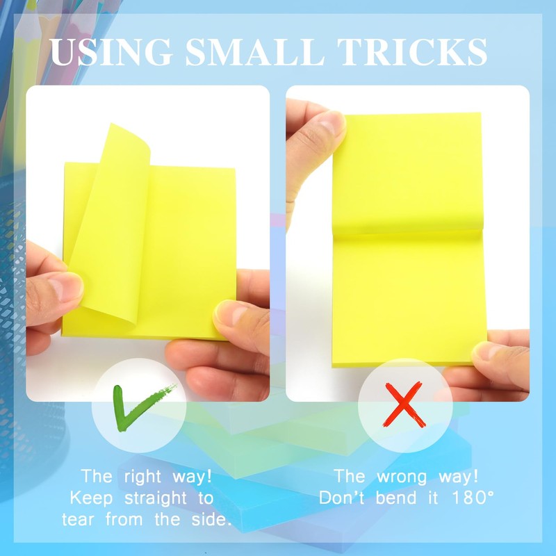 Early Buy Sticky Notes 8 Bright Color 8 Pads Self-Stick
