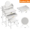 Fixwal Fixwal White Small Vanity Desk Set with Lighted Mirror