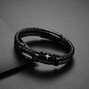 ASUWISH Bible Verse Cross Bracelets for Men Multi-Layer Braided Leather