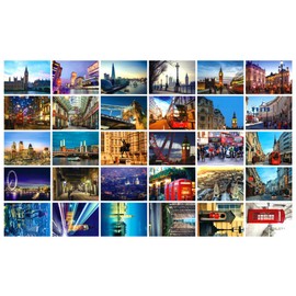 Travel postcards,Set of 30 Post cards variety pack depicting from Around the World Famous Travel Sites,Assorted Postcards Bulk, 4 x 6 -London