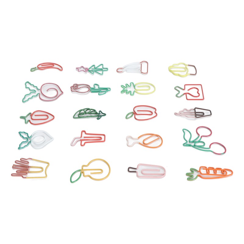 100PCS Set Marking Document Organizing Clip Multiple Cute Shapes Metal