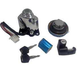 XDF Ignition Switch Fuel Gas Tank Cap Cover Helmet Steering Lock Key Set Compatible For Honda Shadow VLX 600 VT400 Steed VLX 400