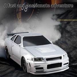 Daconovo Remote Control Drift Car 2.4GHz 1/43 Remote Control Car 4WD Full Proportional Remote Control Racing Car with Simulated Lighting Forward Backward Turn Left Turn Right