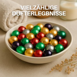 VINDAL Bath Oil Beads & Shapes Mix from France - 20 Bath Beads for the Whole Family with Nourishing Oils & Different Fragrances I (Rose Petal)